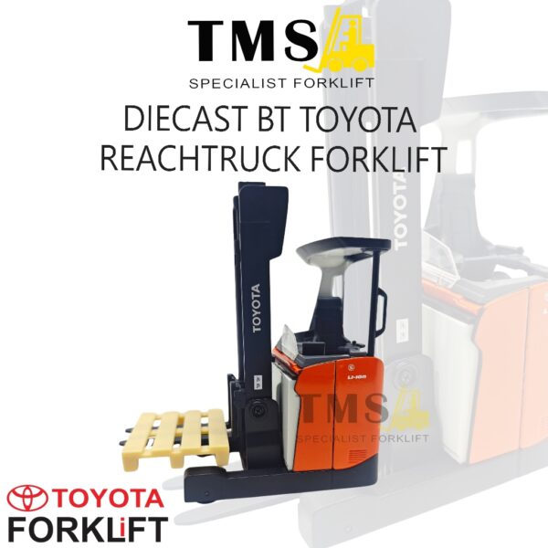 Diecast Toys BT Reflex Toyota Reach Truck Forklift Skala 1:24 Miniature / Aksesoris Koleksi