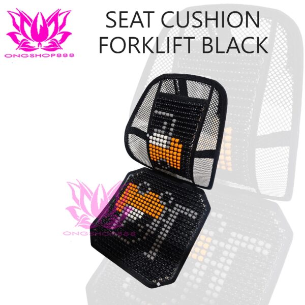 Seat Cushion Forklift Black Universal Alas Duduk & Sandaran Kursi Manik Kayu Ergonomis