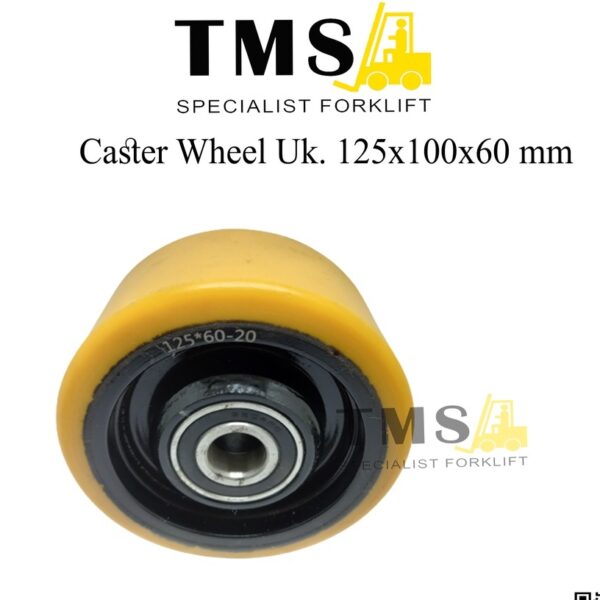 Caster Wheel Uk. 125x100x60 mm Bearing 6204 - bahan Polyurethane