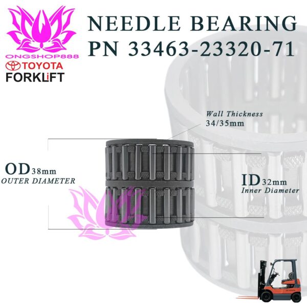 Needle Bearing Toyota Part Number 33463-23320-71 Forklift 7FD 7FG 8FD 8FG