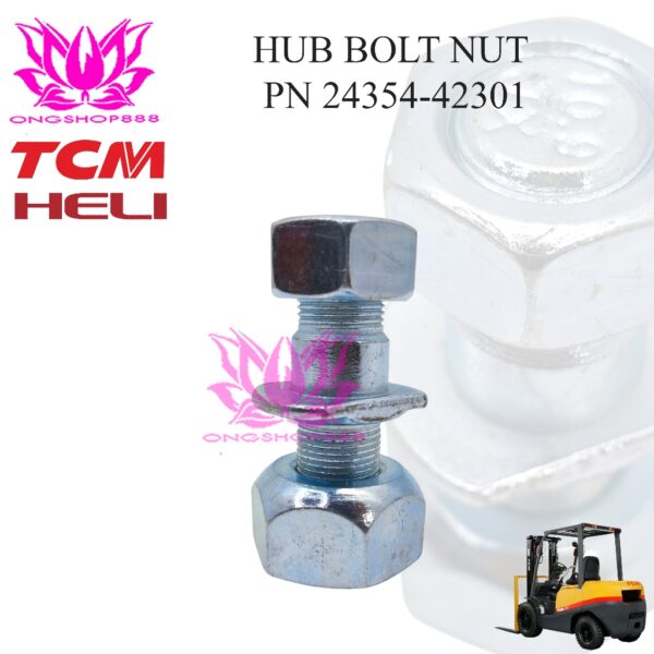 Hub Bolt Nut III,5 - 10T Buat Roda Depan Forklift TCM FD40 4 Ton TCM 24354-42301  HELI Diesel Forklift