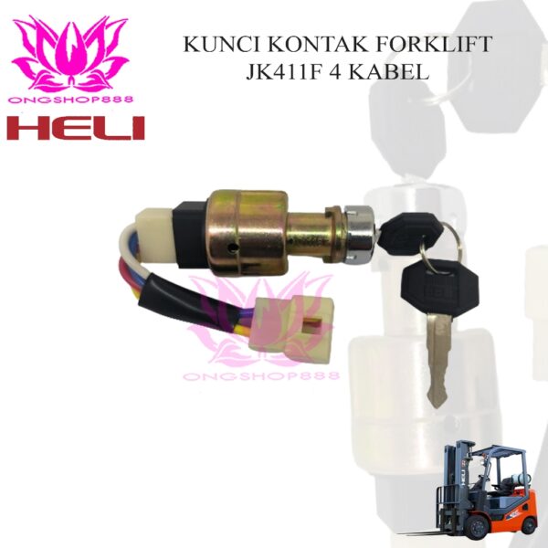 Kunci Kontak Forklift Ignition JK411F Empat Kabel Heli 5 Ton 4 Wire