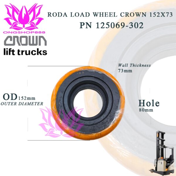Load Wheel Crown 125069-302 152x73 Hole 80mm Bearing 6205 6307