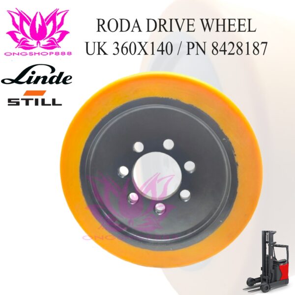 Drive Wheel Forklift LINDE STILL 8428187 360x140 Linde R20 2 Ton Roda Belakang Forklift Reachtruck