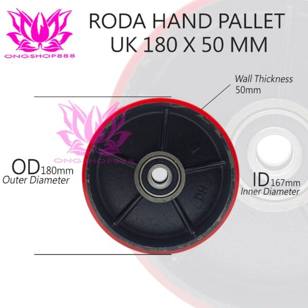 Roda Hand Pallet 180x50 Steering Wheel Heavy Duty