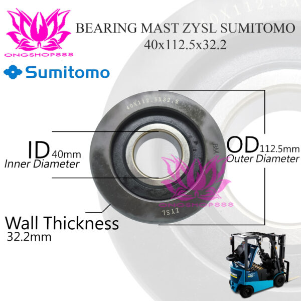Bearing Roller Mast Forklift SUMITOMO 40x112.5x32.2 Forklift Mast Bearing