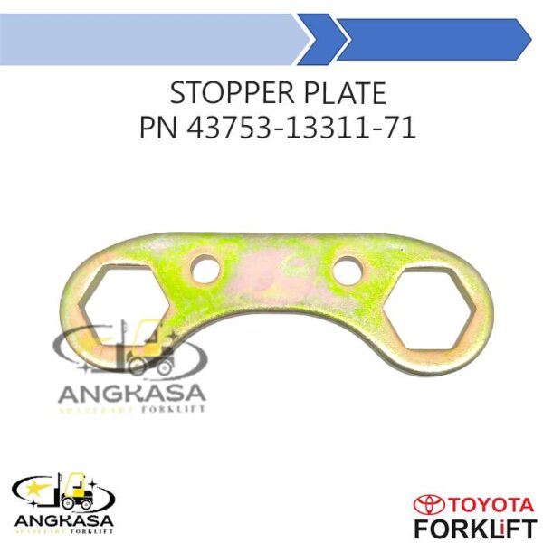 Stopper Plate Toyota Forklift Part Number 43753-13311-71 Compatible Forklift 7FD/7FG & FB Series (7FB/8FB)