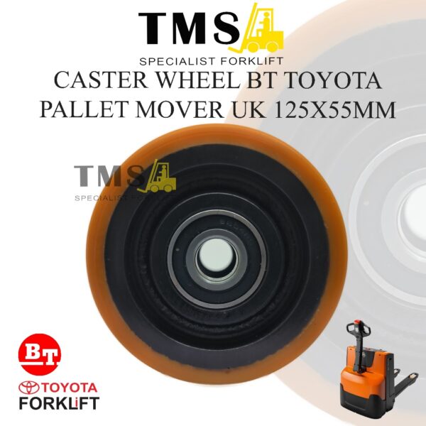 Roda PaletMover 125x55 MM Caster Wheel BT Toyota Electric Forklift