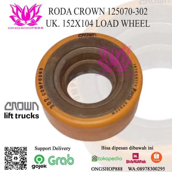 Roda Forklift Crown 125070-302 152x104 Reachtruck Load Wheel Electric