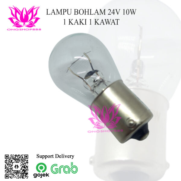 Lampu Bohlam 24V 10W Sein Bulb Single Contact 1 kaki 1 kawat