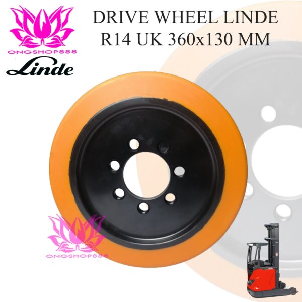 Linde Forklift Drive Wheel R14 360x130 90MM Roda Belakang Kemudi ReachTruck