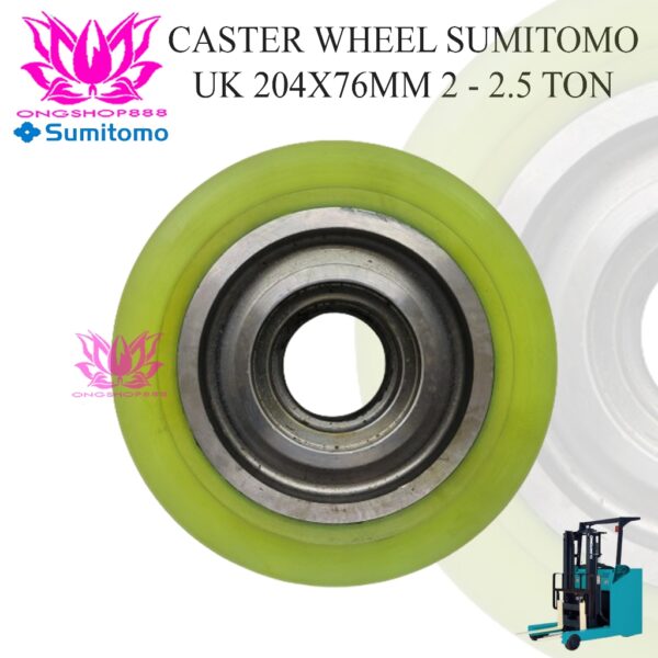 Roda Caster Sumitomo 2 Ton FBR Electric ReachTruck 204x76 8FBR20 25 Forklift Balancing Wheel