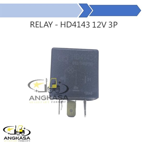 Relay 12V 3 Pin HD4143 Forklift | Relay Starter Lampu Forklift Universal 12 Volt