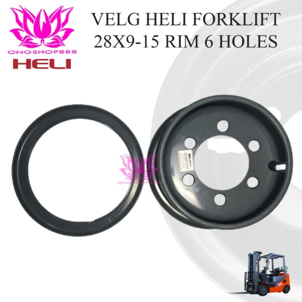 Steel RIM HELI Forklift Steel RIM HELI TCM 3T -3,5T 28x9-15 6 Lobang (6 Hole) Press on RIM