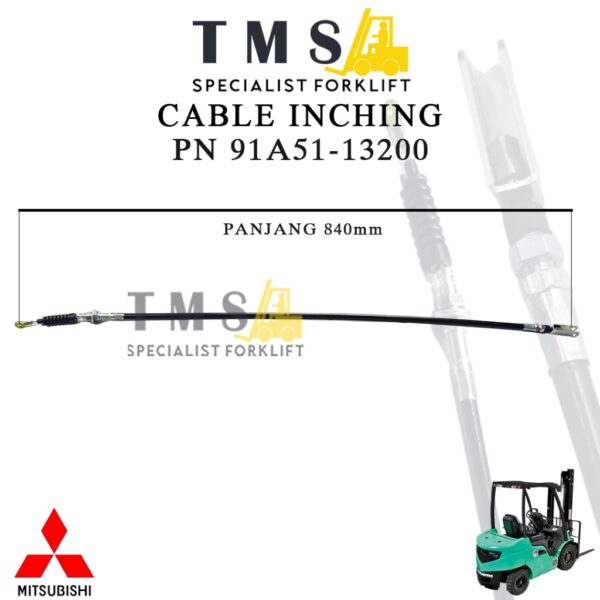 Cable Inching Forklift Mitsubishi 91A51-13200 Kabel Control FD20 FD25 FD30 FG Series