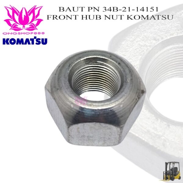 Baut Komatsu 34B-21-14151 FRONT HUB NUTS 20M X 1.5