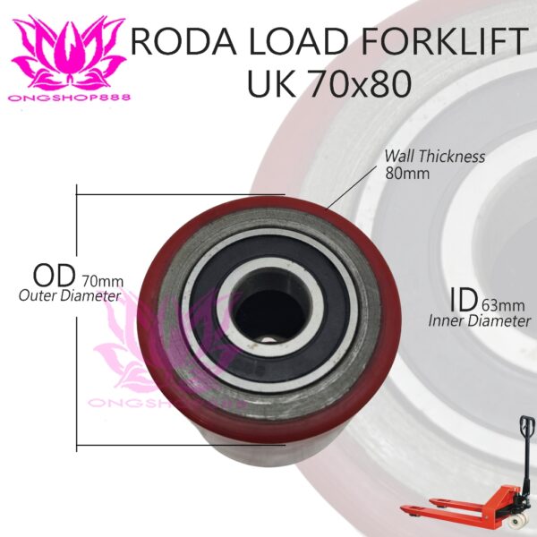 Roda Load Wheel Ukuran 70x80mm Forklift Hand Pallet,Electric Pallet Truck & Stacker