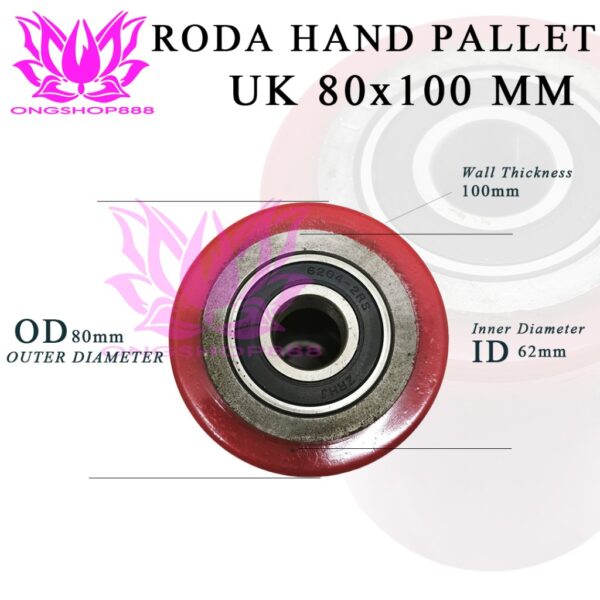 Roda Hand Pallet 80x100 Load Wheel Heavy Duty