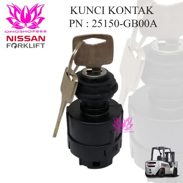 Nissan Forklift FD10-30 1F2 Key Switch 25150-GB00A Ignition Switch Start On Off Lock Kunci Kontak Forklift