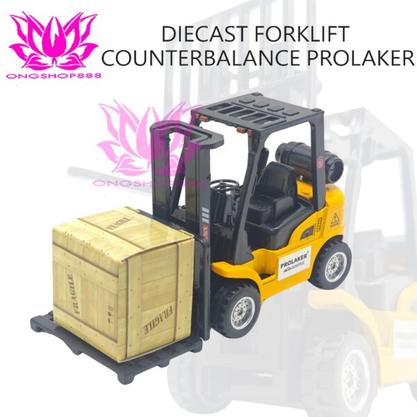 Diecast mainan Counterbalance Prolaker Miniatur Forklift Diecast Model Display Koleksi