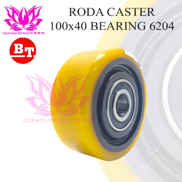Roda Caster Forklift 100x40 Bearing 6204 Wheel Supporting Stacket Pallet Mover