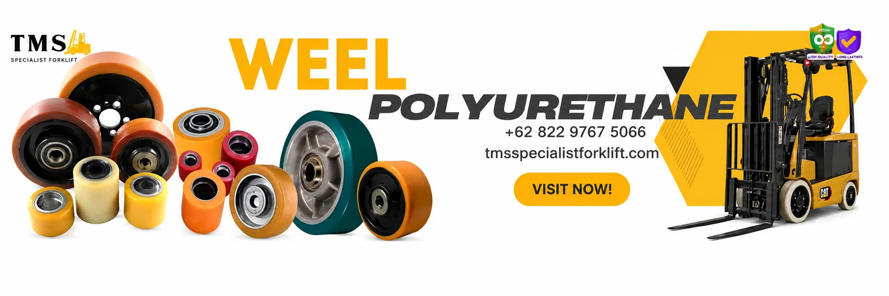 Aneka roda forklift berbahan polyurethane