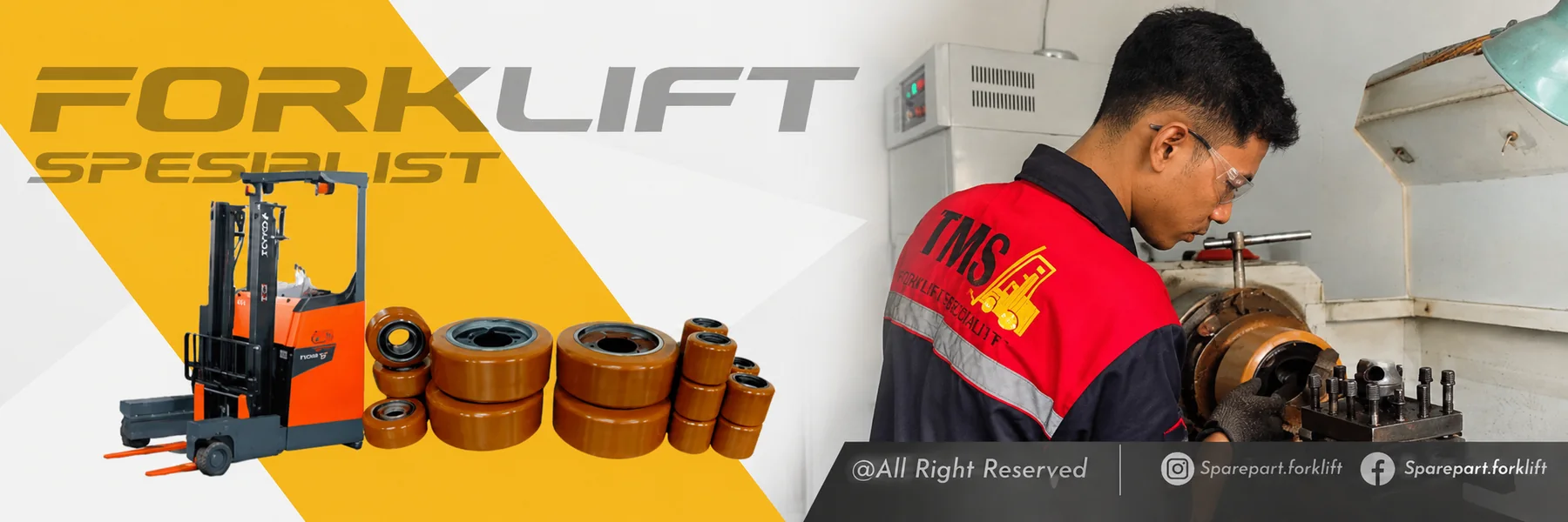 Relining Roda Forklift