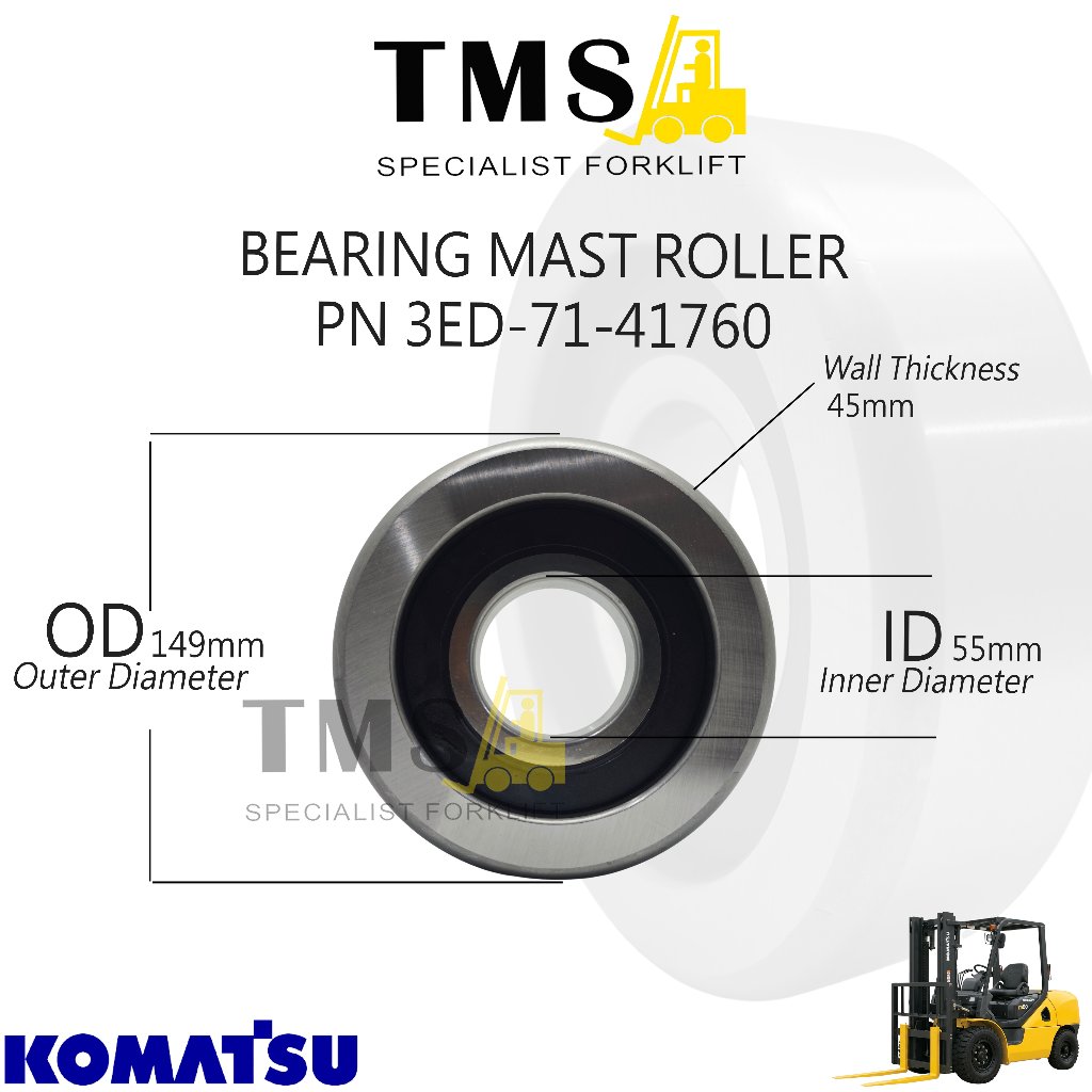 Bearing Mast Roller Komatsu Part Number 3ED-71-41760 For Forklift FD50 FD60 FD70 - 5 6 7 Ton