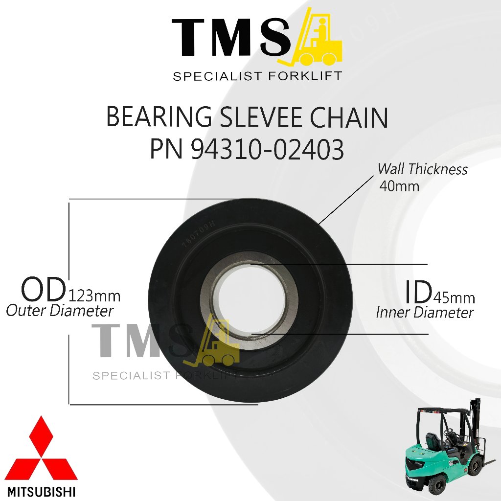 Bearing Sleeve Chain PN 94310-02403 Mitsubishi Forklift FD28 FD30 FD33 FD35 Roller Rantai Mast