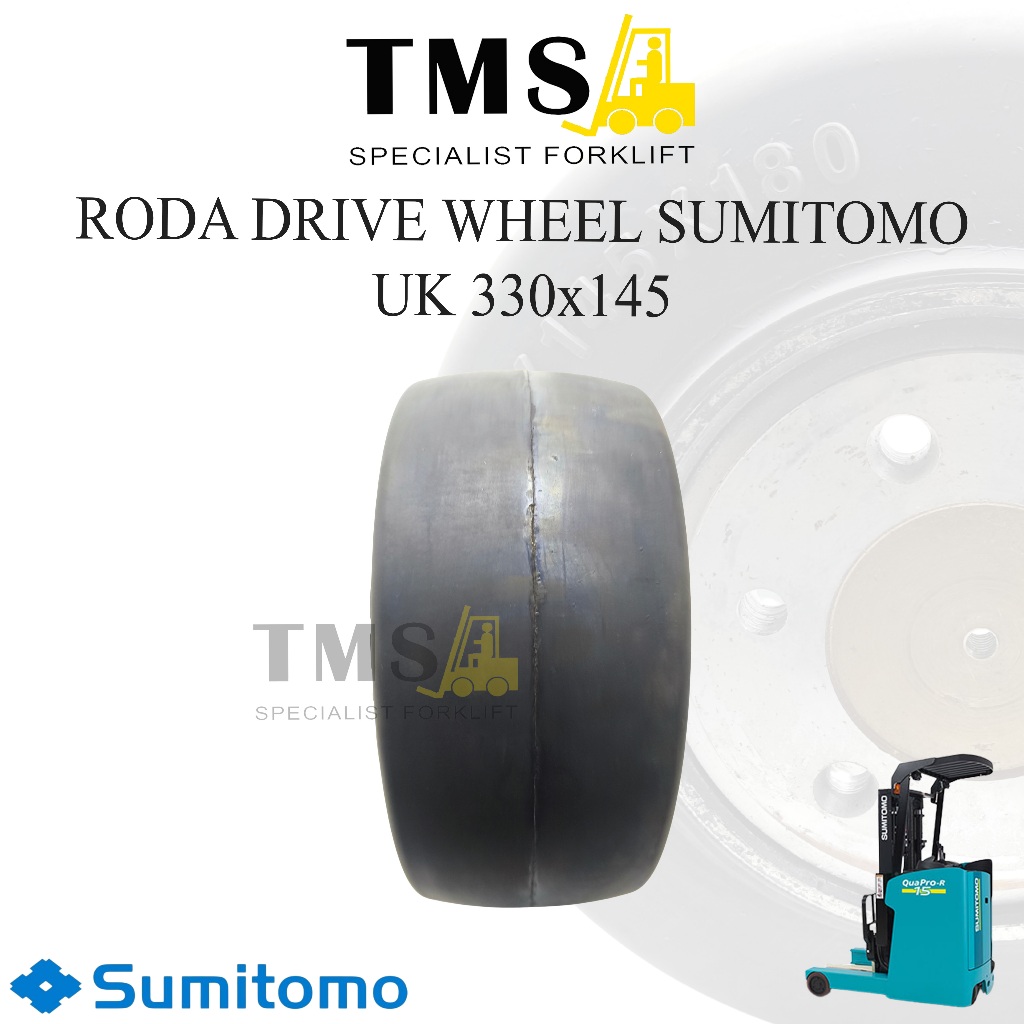 Drive Wheel SUMITOMO Reachtruck 330x145 Rubber Drive Wheel FBR15-18 Forklift Solid Tyre Wheel - Gambar 4