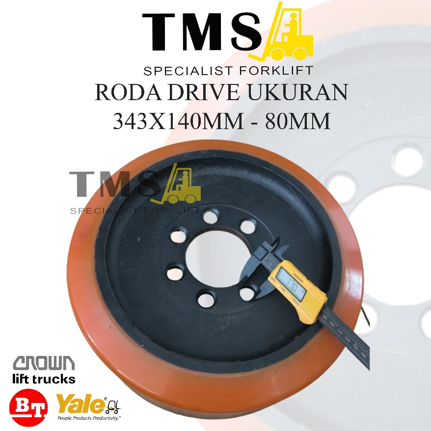Roda Drive Wheel Reachtruck BT Yale Crown 343x140 -80mm - Gambar 5