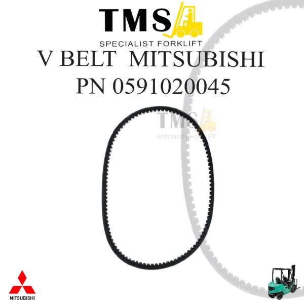 V Belt Mitsubishi 0591020045 Fan Belt Engine S4S S6S Forklift Counterbalance