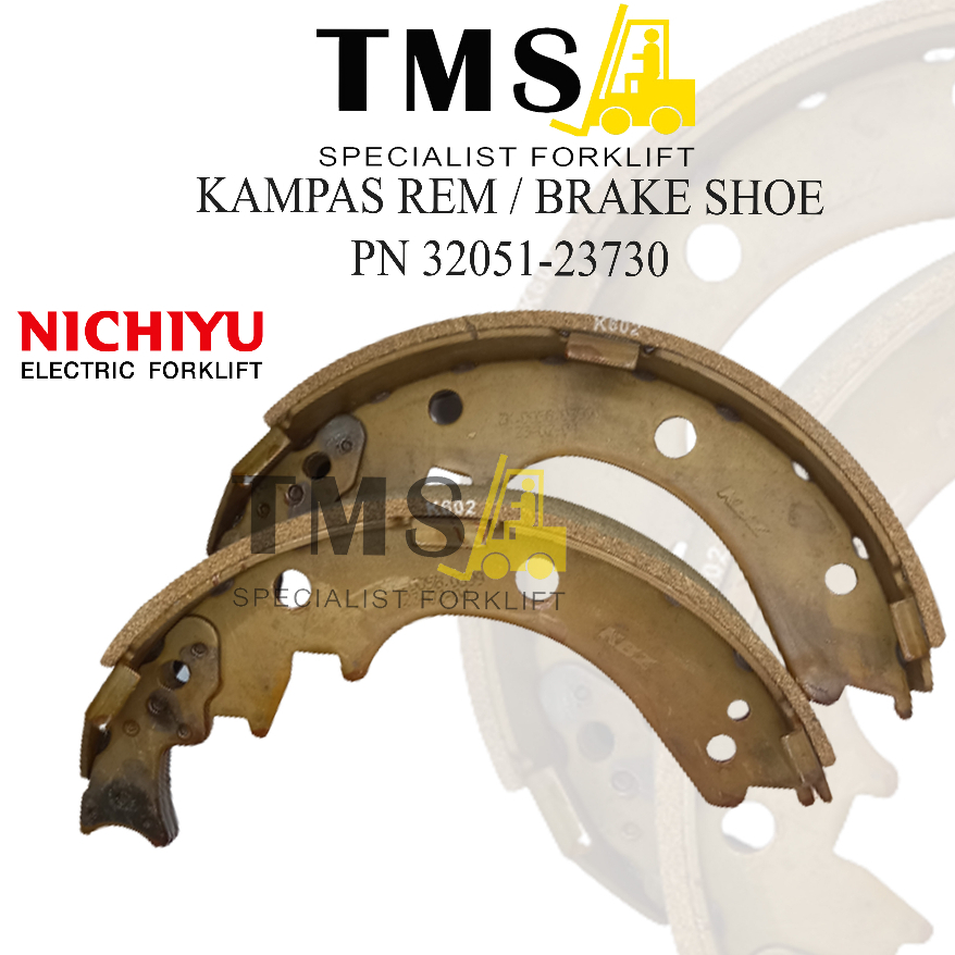 Kampas Rem Forklift Nichiyu 32051-23730 FB20-FB25 Brake Shoe Electric - Gambar 5