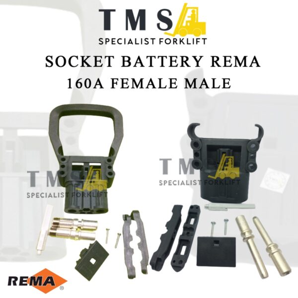 Socket Rema 160A Female Male for battery Forklift 1 Set