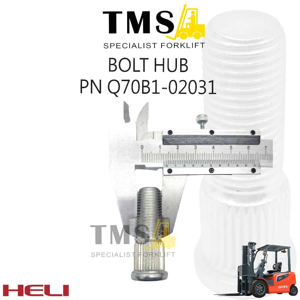 Bolt Hub Roda Forklift HELI 2-3 Ton Part Number Q70B1-02031 CPCD/CPQD - Gambar 4