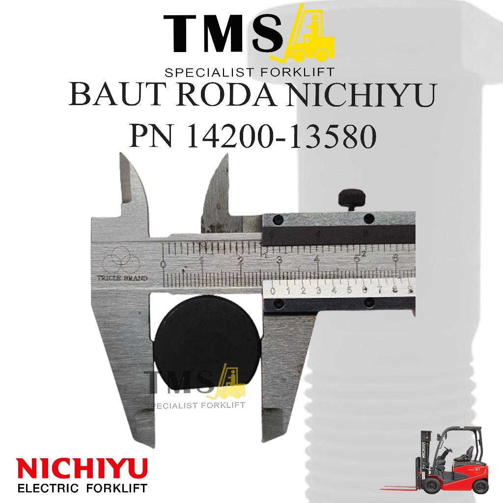 Baut Roda Wheel Bolt HUB 14200-13580 Nichiyu Forklift Baut MUR NUT Forklift FB 75 Series - Gambar 5