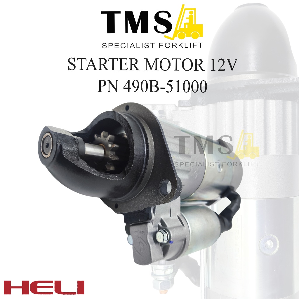 Starter Motor 12V 490B-51000 Xinchai HELI LONKING BOMAC Starter Forklift - Gambar 2
