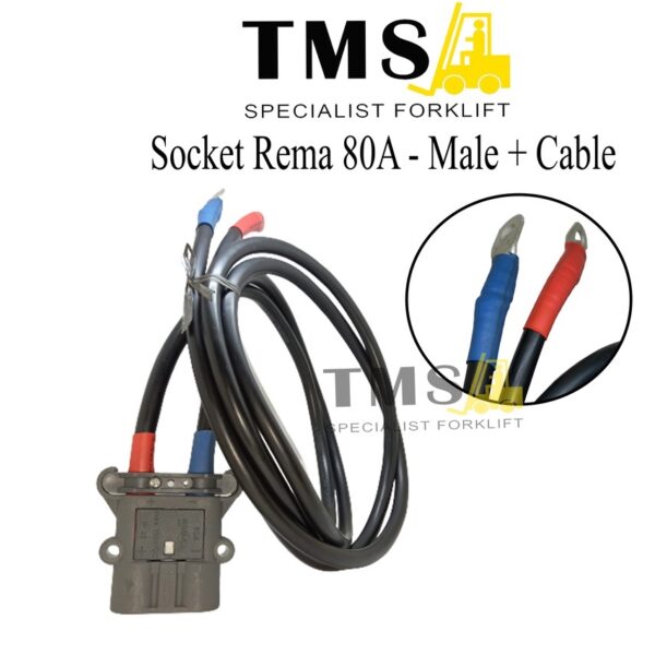 Socket Battery REMA 80A Male + Cable / Socket REMA 80A dan KABEL 35mm