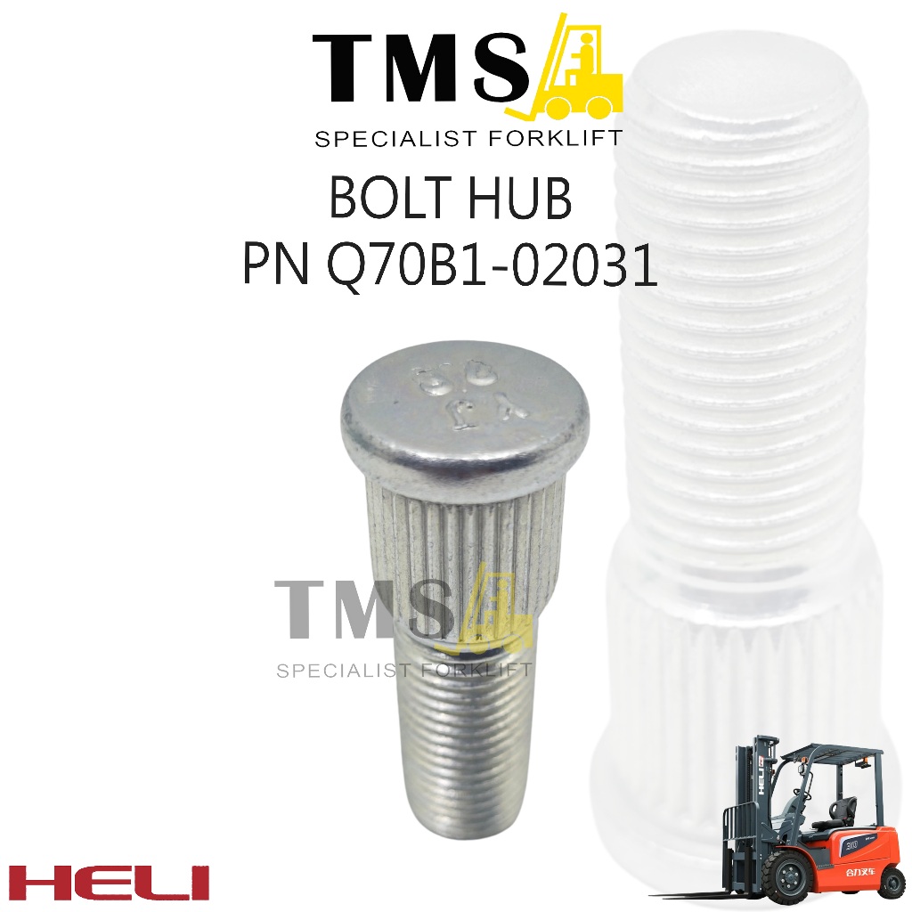 Bolt Hub Roda Forklift HELI 2-3 Ton Part Number Q70B1-02031 CPCD/CPQD - Gambar 3