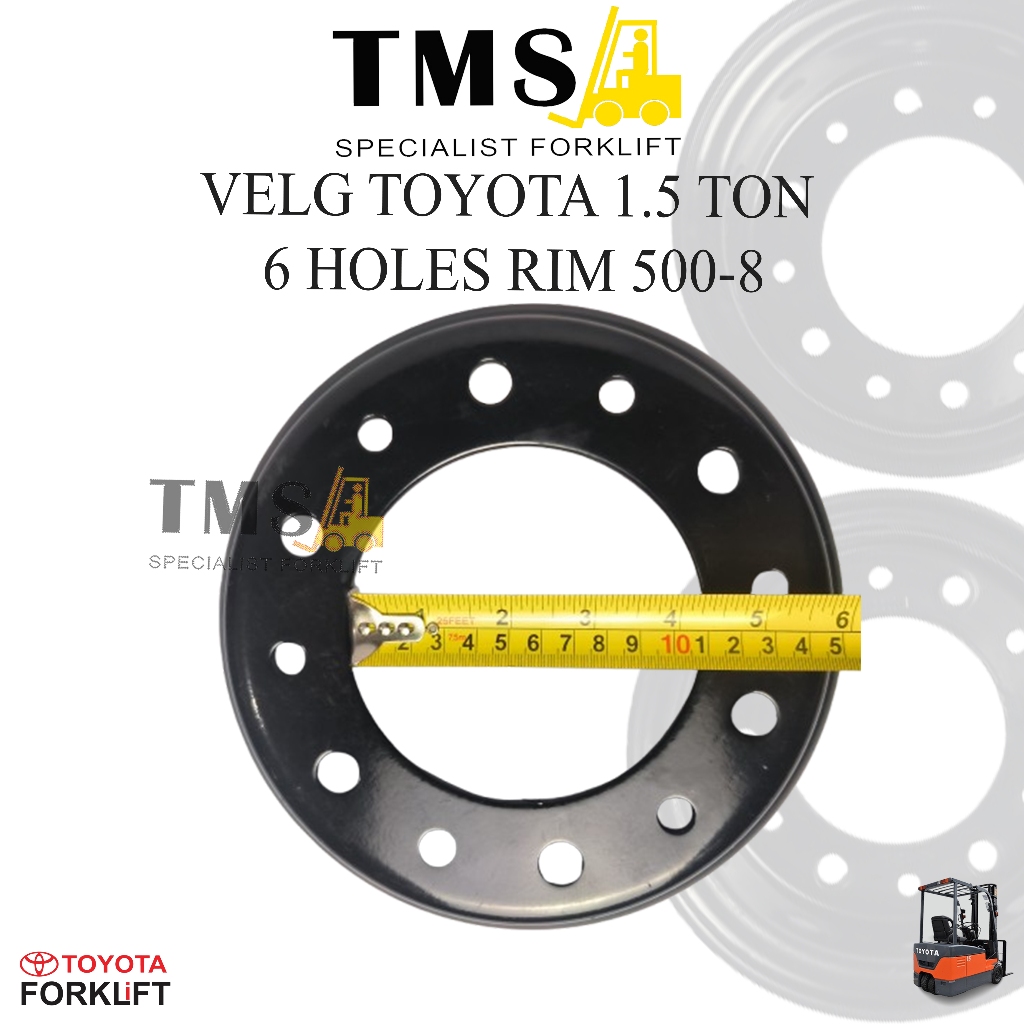 Forklift Velg Toyota 1,5 Ton 500-8 Hole 6 lobang 6 Forklift Steel RIM - Gambar 4