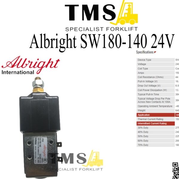 Albright Contactor SW180-140 / 24 V For Forklift Linde T20/ESE 20 24V