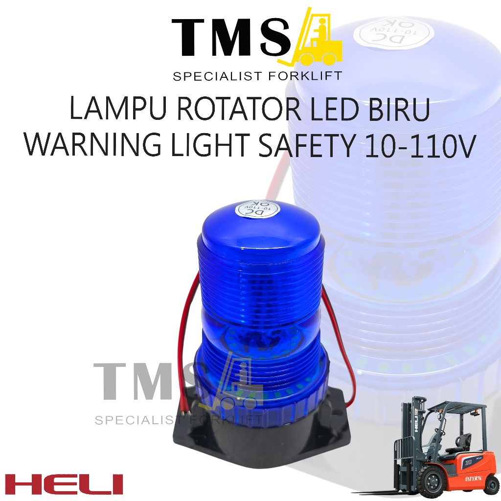 Lampu Rotator Lamp LED Biru 10-110V Tinggi Forklift HELI Warning Light Safety Blue
