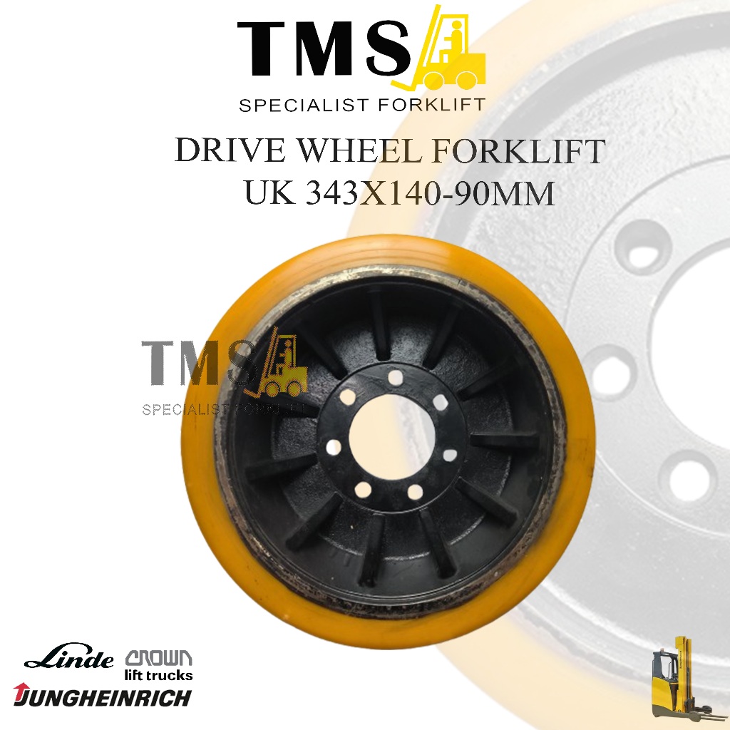 Roda Drive Wheel 343x140 -90mm LINDE JUNGHEINRICH Reachtruck ETV CROWN Electric Forklift - Gambar 7