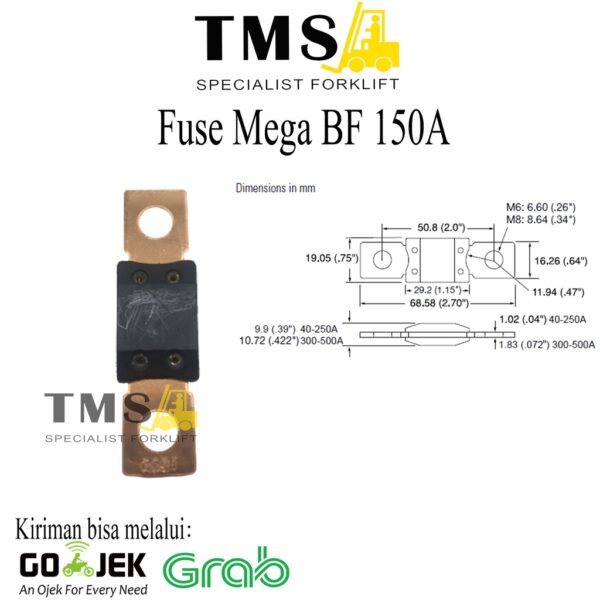 Fuse BF2 Mega 150A For Forklift / Sekring BF2 MEGA 150A