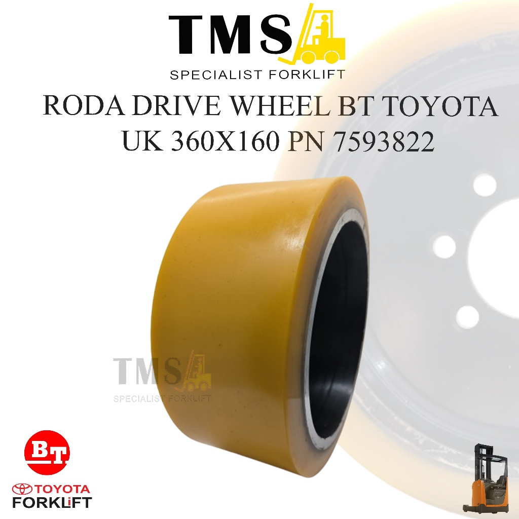 Roda Drive Wheel BT Toyota Reflex RAE RRE 2 Ton 360x160 BT 7593822 Forklift Reachtruck - Gambar 3