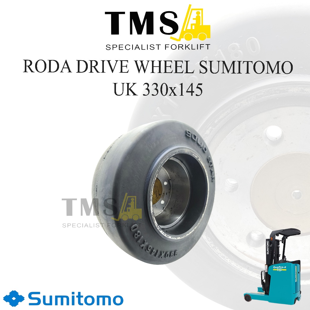 Drive Wheel SUMITOMO Reachtruck 330x145 Rubber Drive Wheel FBR15-18 Forklift Solid Tyre Wheel - Gambar 3