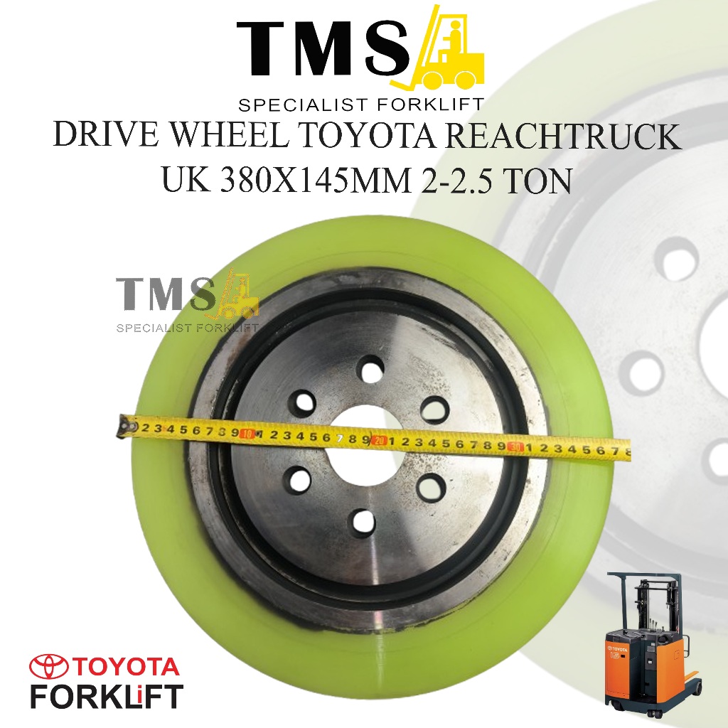 Roda Drive Wheel toyota Forklift Reachtrcuk Electric 2 - 2.5Ton 380x145 Roda 7FBR20 7FBR25 7FBR30 - Gambar 3