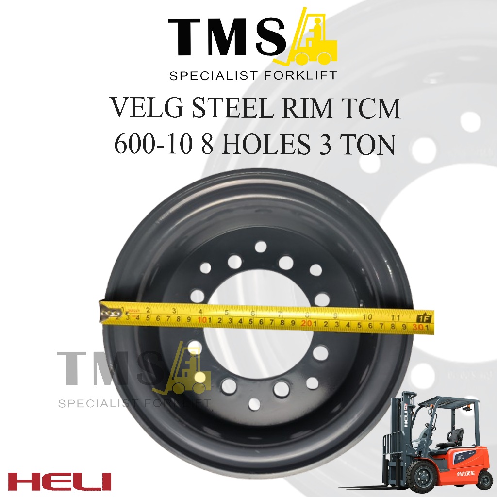 Velg Steel Rim TCM HELI 600-10 8 Hole Forklift 3 Ton - Gambar 3