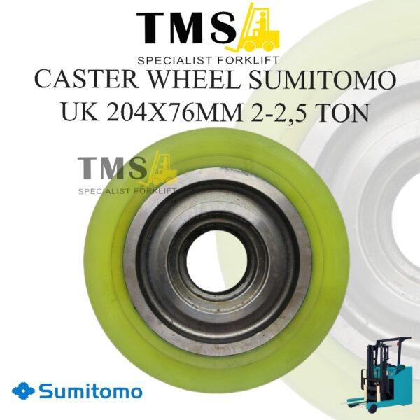 Roda Caster Sumitomo 2 Ton FBR Electric ReachTruck 204x76 8FBR20 25 Forklift Balancing Wheel