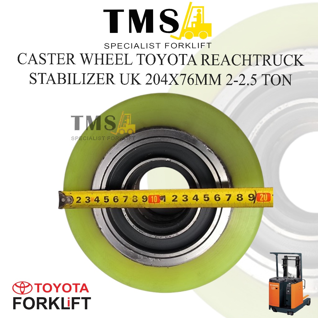 Roda Stabilizer 204x76 Caster Wheel Reachtruck Toyota Forklift 7FBR20 - Gambar 2